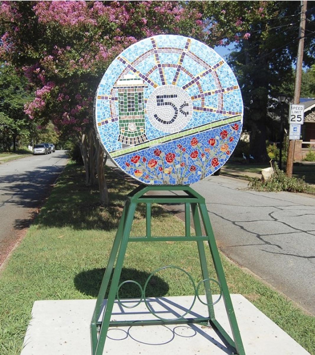 ConAgra Memorial, White Deer Park, Garner, NC by Jeannette Brossart recycled glass tile mosaic public art